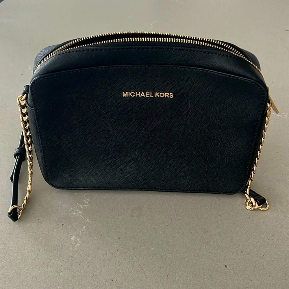 Black and gold MK crossbody.